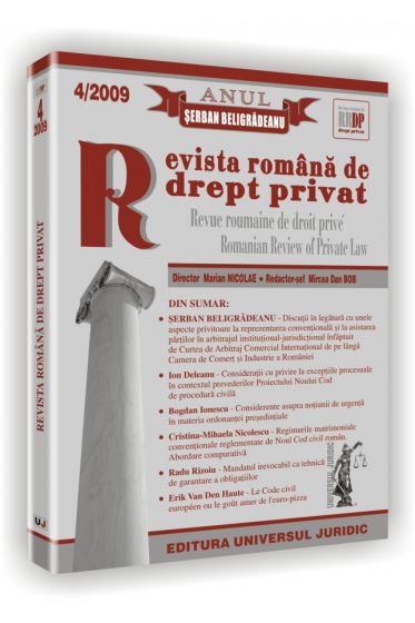 Revista romana de drept privat nr. 4/2009 - Anul Serban Beligradeanu