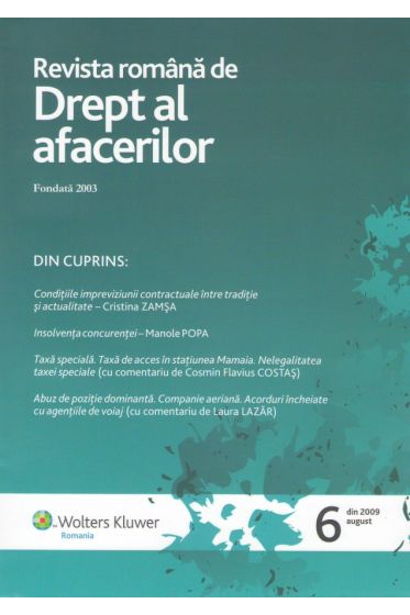 Revista romana de drept al afacerilor nr. 6/2009