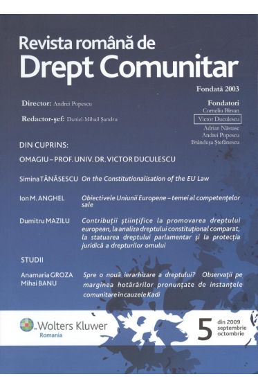 Revista Romana de Drept Comunitar nr. 5 (2009)