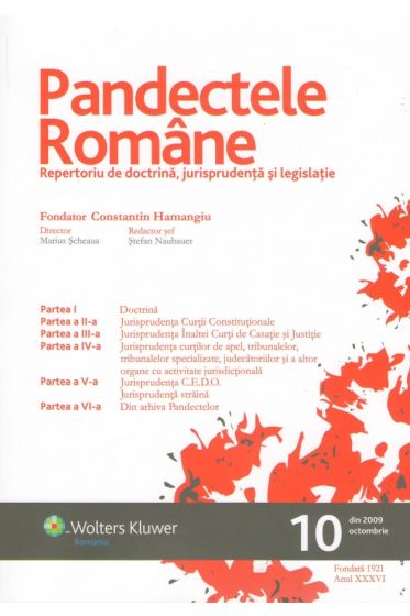 Pandectele Romane nr. 10/2009