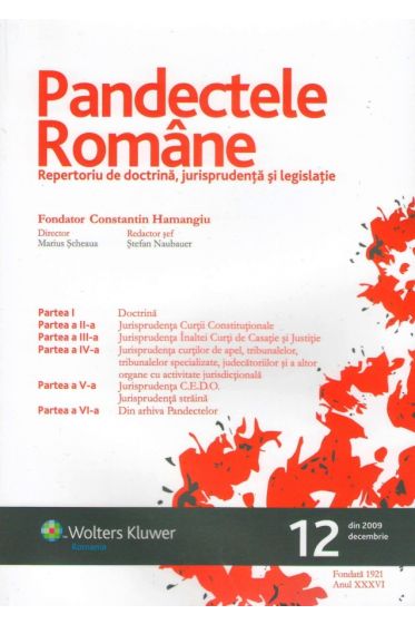 Pandectele romane nr. 12/2009