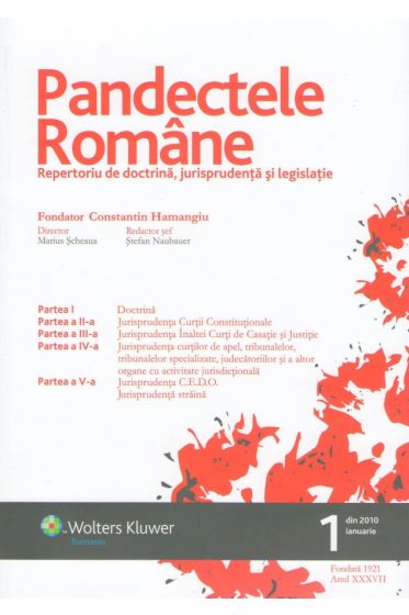 Pandectele romane nr. 1/2010