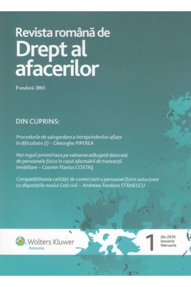 Revista romana de drept al afacerilor nr. 1/2010