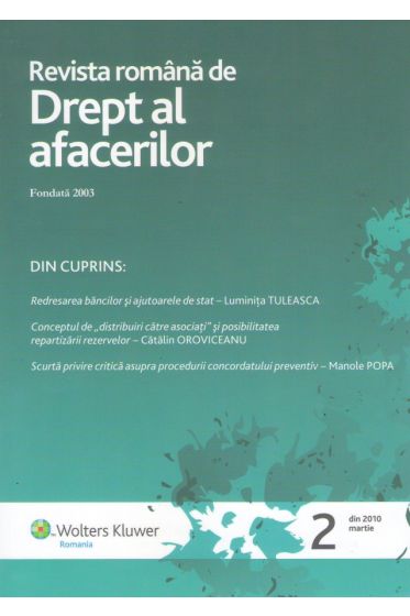 Revista romana de drept al afacerilor nr. 2/2010