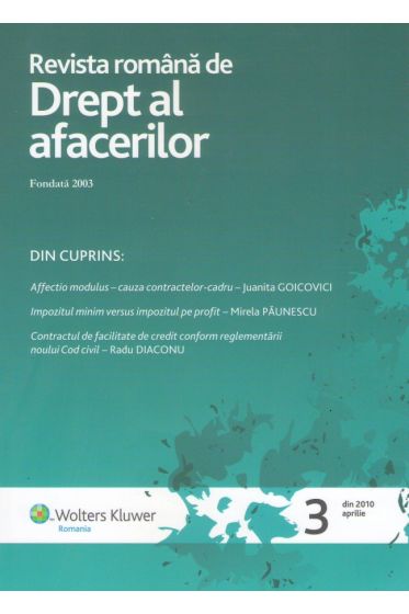 Revista romana de drept al afacerilor nr. 3/2010