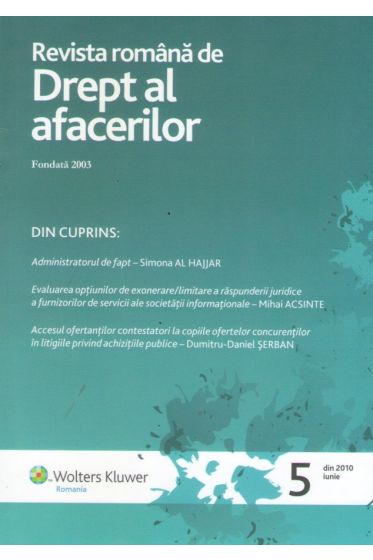 Revista romana de drept al afacerilor nr. 5/2010