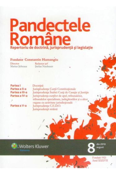 Pandectele romane nr. 8/2010