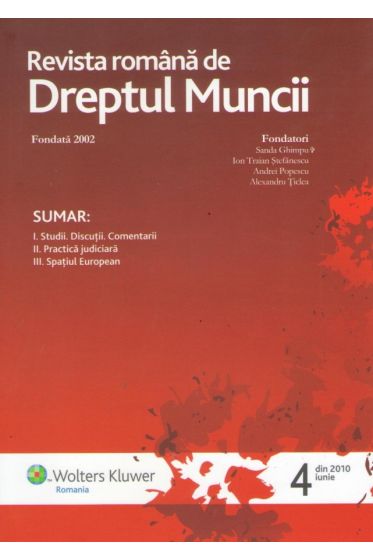 Revista romana de dreptul muncii nr. 4/2010