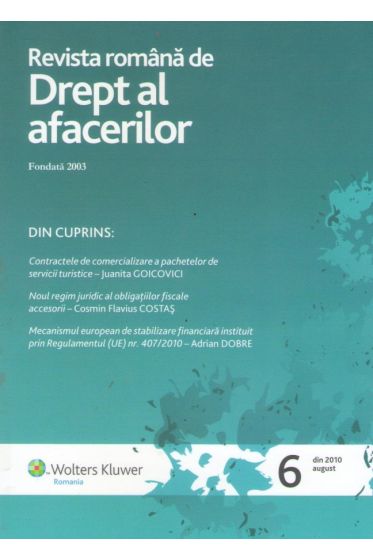 Revista romana de drept la afacerilor nr. 6/2010