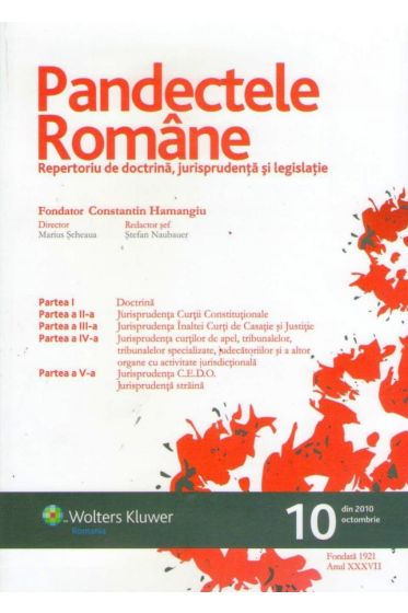 Pandectele romane nr. 10/2010