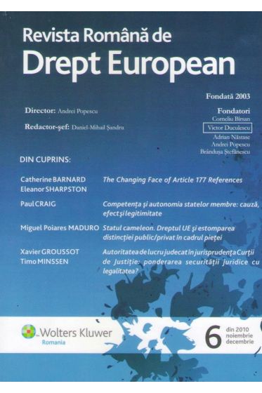 Revista Romana de Drept European nr. 6/2010