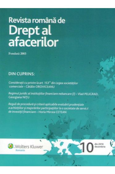 Revista romana de drept al afacerilor nr. 10/2010