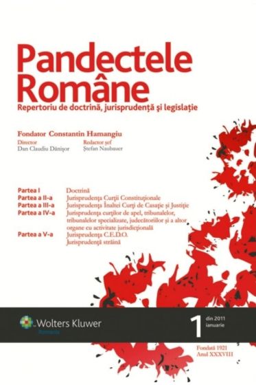 Pandectele Romane nr. 1/2011