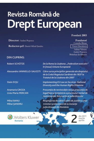 Revista Romana de Drept European nr. 2/2011