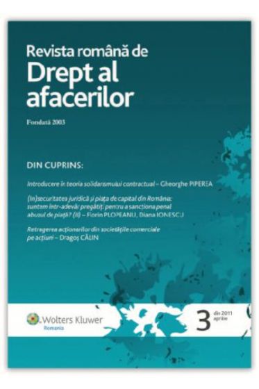 Revista Romana de Drept al Afacerilor nr. 3/2011