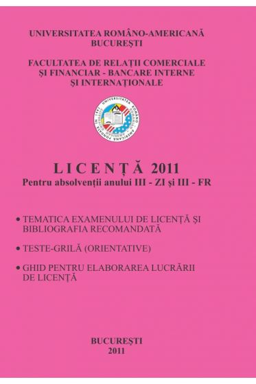 Licenta 2011 pentru absolventii anului III ZI si III FR