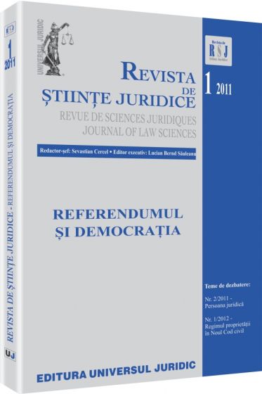 Revista de Stiinte Juridice nr. 1/2011