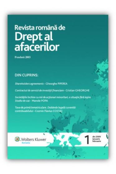 Revista romana de drept al afacerilor nr. 1/2009