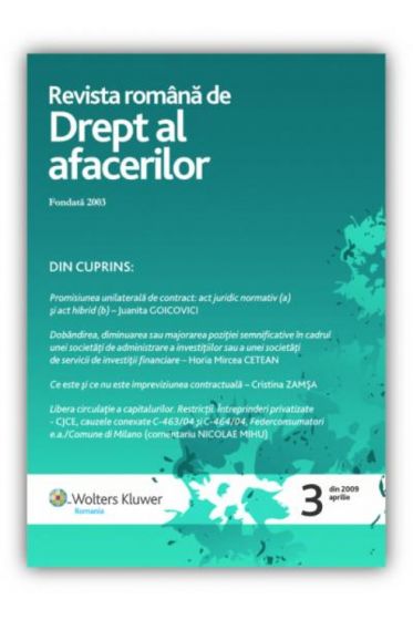 Revista Romana de Drept al Afacerilor nr. 3/2009