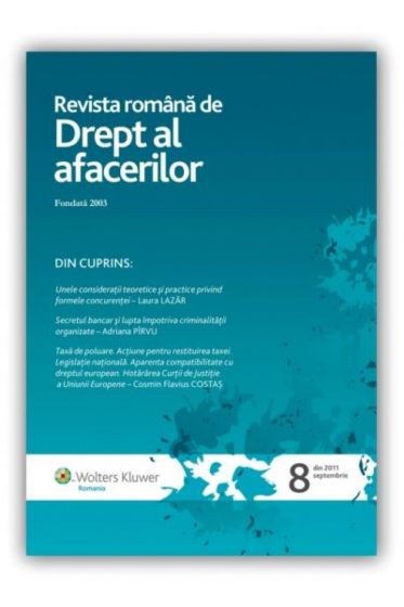 Revista Romana de Drept al Afacerilor nr. 8/2011