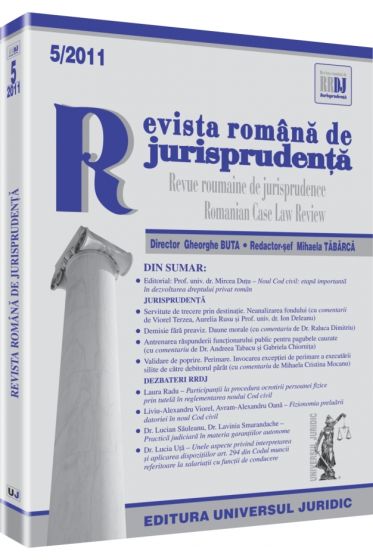 Revista romana de jurisprudenta nr. 5/2011