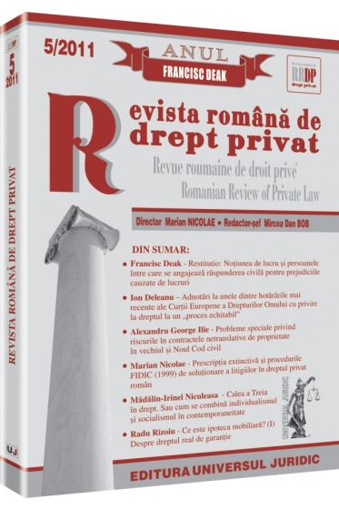 Revista romana de drept privat nr. 5/2011 - Anul Francisc Deak