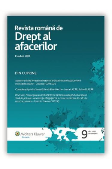 Revista Romana de Drept al Afacerilor nr. 9/2011