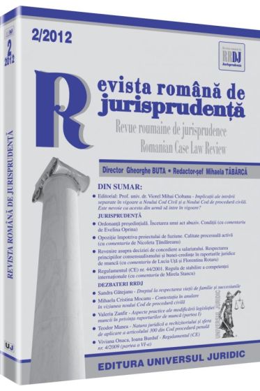 Revista romana de jurisprudenta nr. 2/2012