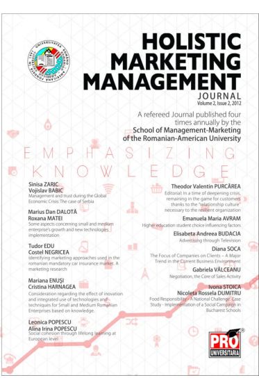 Holistic. Marketing. Management. Journal. Vol. II - no. 2/2012