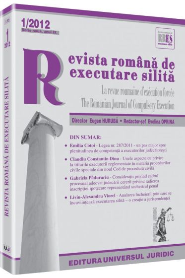 Revista romana de executare silita nr. 1/2012