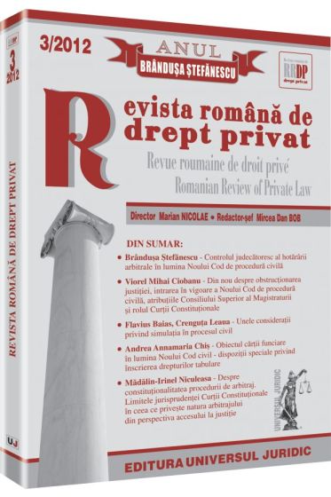 Revista romana de drept privat nr. 3/2012 - Anul Brandusa Stefanescu