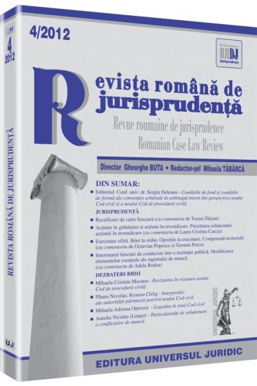 Revista romana de jurisprudenta nr. 4/2012