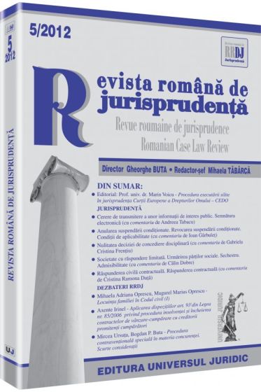 Revista romana de jurisprudenta nr. 5/2012