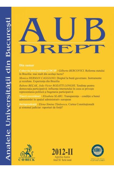 Analele Universitatii din Bucuresti - Seria Drept, nr. 2/2012