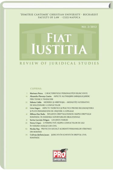 Fiat Iustitia - Review of Juridical Studies - No. 2/2012