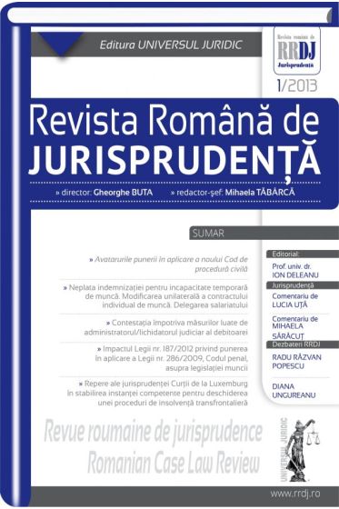 Revista romana de jurisprudenta nr. 1/2013