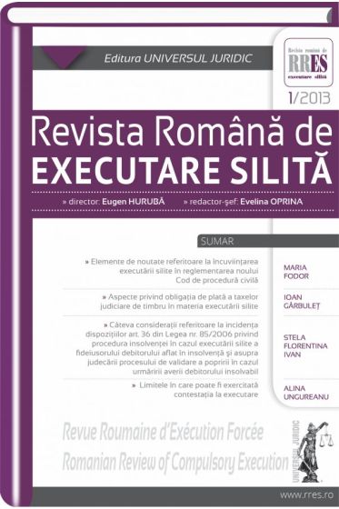 Revista romana de executare silita nr. 1/2013
