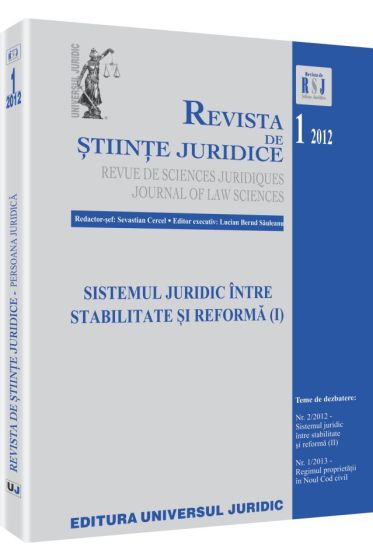 Revista de Stiinte Juridice nr. 1/2012
