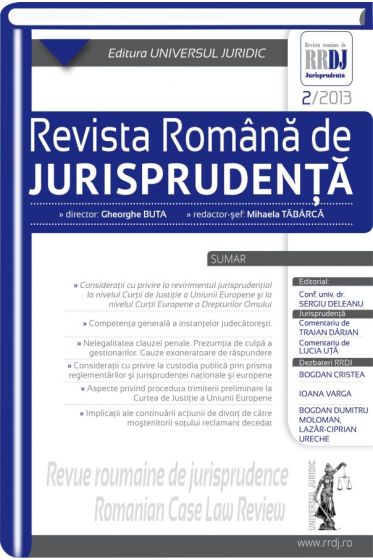 Revista romana de jurisprudenta nr. 2/2013
