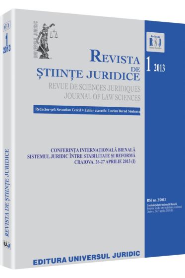 Revista de stiinte juridice nr. 1/2013