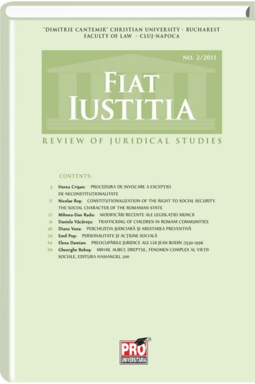 Fiat Iustitia - Review of Juridical Studies