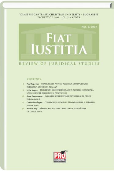 Fiat Iustitia - Review of Juridical Studies