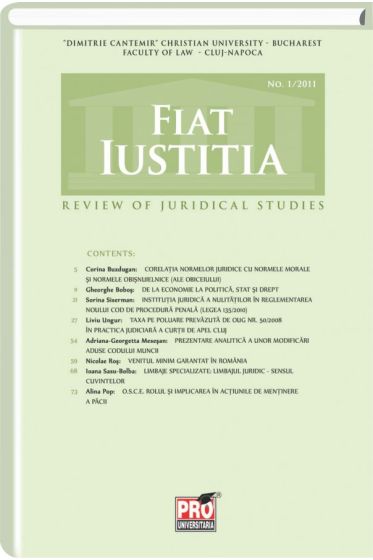 Fiat Iustitia - Review of Juridical Studies