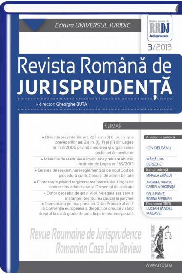 Revista romana de jurisprudenta nr. 3/2013