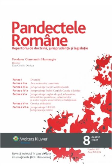 Pandectele Romane  nr. 8/2012