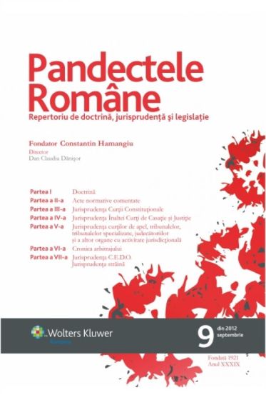 Pandectele Romane  nr. 9/2012