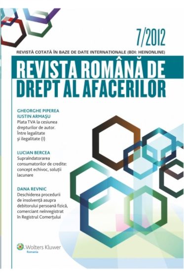 Revista romana de drept al afacerilor nr. 7/2012