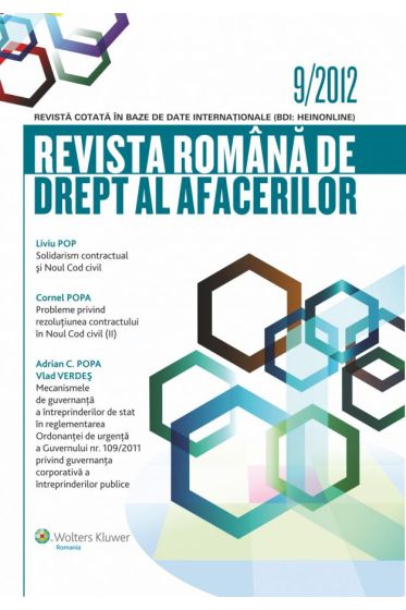 Revista romana de drept al afacerilor nr. 9/2012