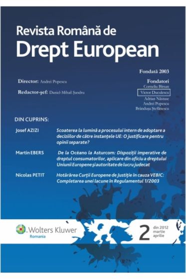 Revista Romana de Drept European nr. 2/2012