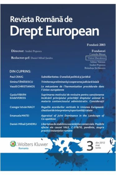 Revista Romana de Drept European nr. 3/2012